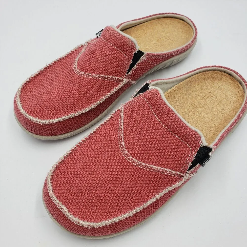 Spenco Siesta Womens Size 8 Pink Canvas Orthotic Slide Mule Slip On Shoes